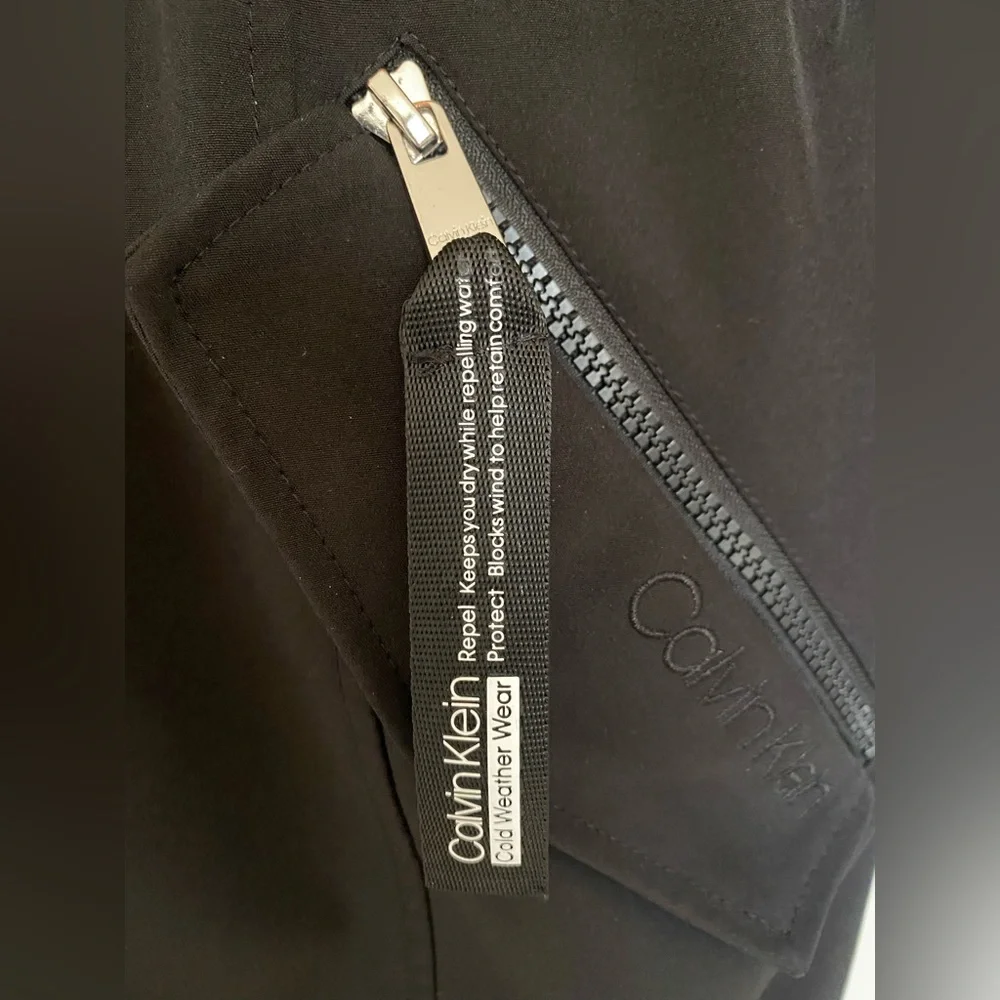 Calvin Klein black weatherproof fuzzy lined winter coat jacket parka size small - Picture 4 of 6